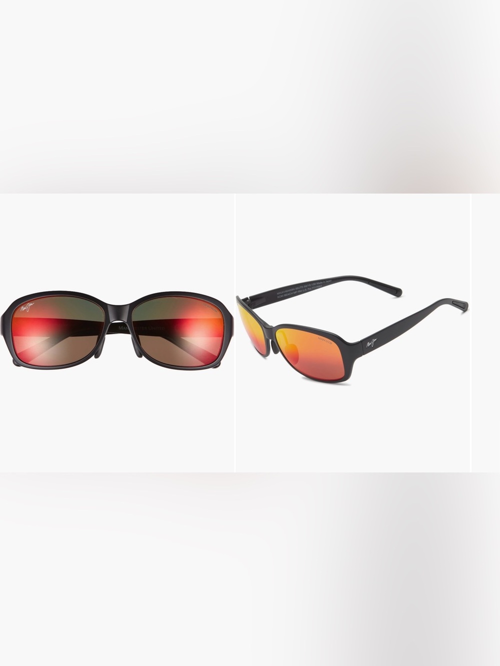 Sporty Black Sunglasses with Red Mirror Lenses